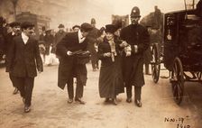 Suffragette being arrested, 19th November 1910