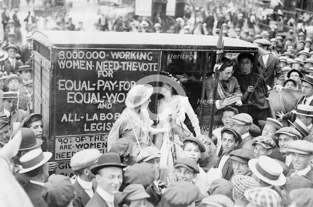 Suffragettes on way to Boston, between c1910 and c1915. Creator: Bain News Service.
