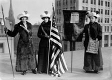 Suffragettes with flag, between c1910 and c1915. Creator: Bain News Service