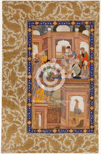 Sufi Reunion. Miniature from Nafahat al-Uns (Breaths of Fellowship) by Jami. Artist: Anonymous 
