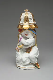 Sugar Caster with Cover (one of a pair), Meissen, c. 1737. Creator: Meissen Porcelain