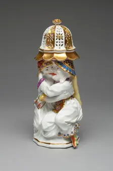 Sugar Caster with Cover (one of a pair), Meissen, c. 1737. Creator: Meissen Porcelain