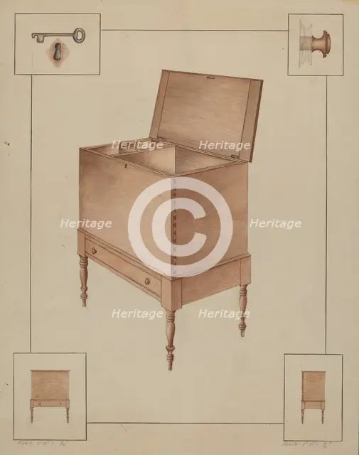 Sugar Chest, c. 1938. Creator: Sarah F. Williams.