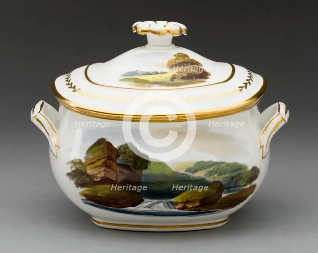 Sugar Bowl with Cover, Burslem, c. 1815. Creator: Wedgwood.