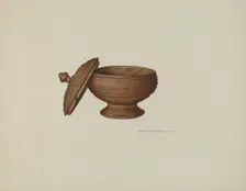 Sugar Bowl with Cover, c. 1941. Creator: Rose Campbell-Gerke