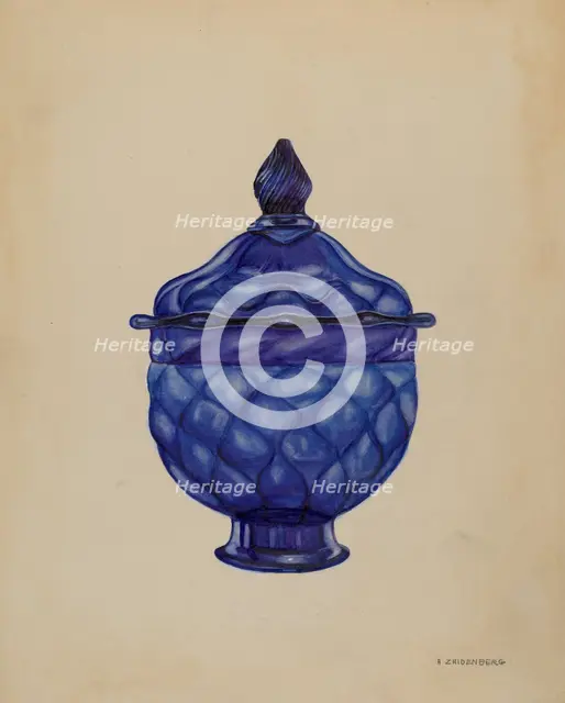 Sugar Bowl with Cover, c. 1936. Creator: A. Zaidenberg.