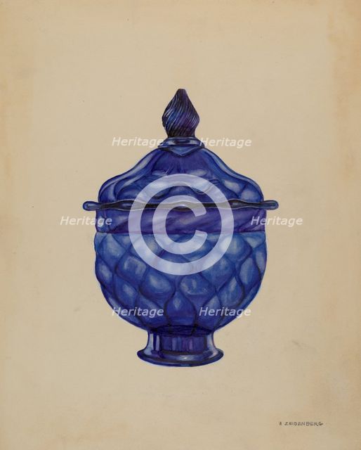 Sugar Bowl with Cover, c. 1936. Creator: A. Zaidenberg.