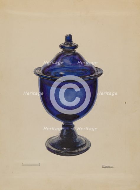 Sugar Bowl with Cover, c. 1936. Creator: Frank Fumagalli.