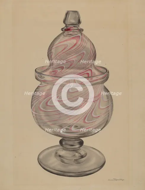 Sugar Bowl with Cover, c. 1936. Creator: John Tarantino.