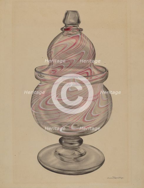 Sugar Bowl with Cover, c. 1936. Creator: John Tarantino.