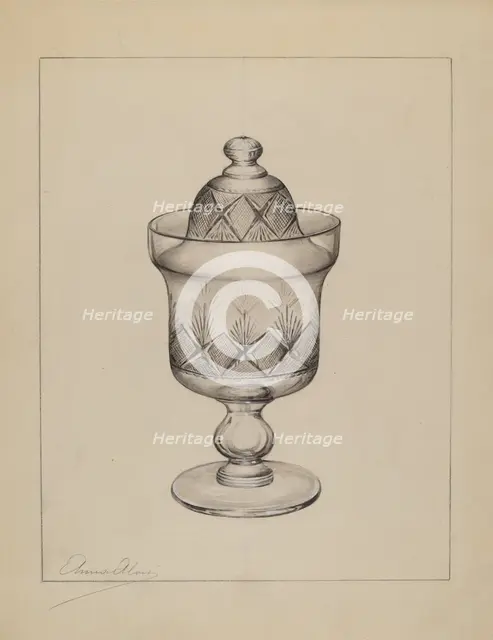 Sugar Bowl with Cover, c. 1937. Creator: Anna Aloisi.