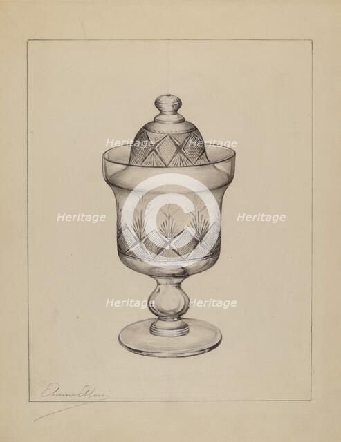 Sugar Bowl with Cover, c. 1937. Creator: Anna Aloisi.