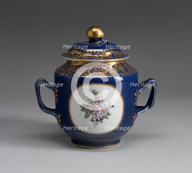 Sugar Bowl with Cover, China, c. 1800; gilding possibly added in Europe, c. 1820. Creator: Unknown.