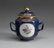 Sugar Bowl with Cover, China, c. 1800; gilding possibly added in Europe, c. 1820. Creator: Unknown