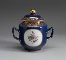 Sugar Bowl with Cover, China, c. 1800; gilding possibly added in Europe, c. 1820. Creator: Unknown