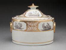 Sugar Bowl with Cover, Worcester, c. 1800. Creator: Royal Worcester