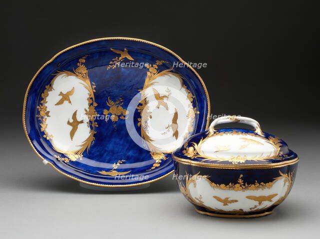 Sugar Bowl and Stand, Vincennes, c. 1753. Creator: Vincennes Porcelain Manufactory.