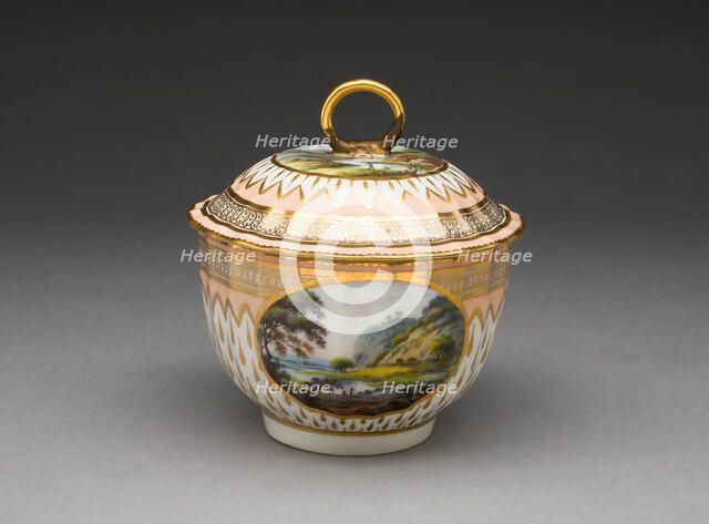 Sugar Bowl, Derby, 1780/95. Creator: Derby Porcelain Manufactory England.