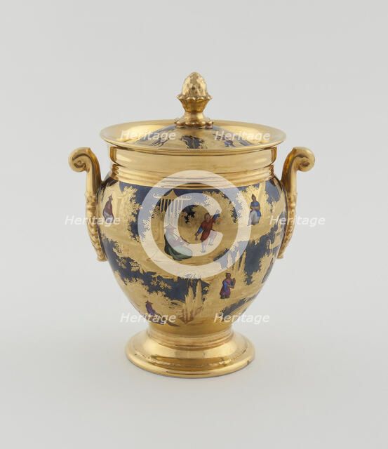Sugar Bowl, Paris, c. 1820. Creator: Denuelle Porcelain Manufactory.