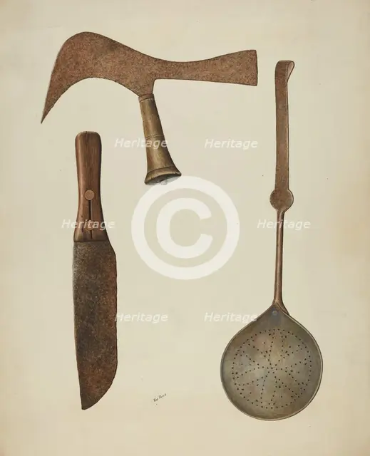 Sugar Industry Implements, c. 1938. Creator: Ray Price.