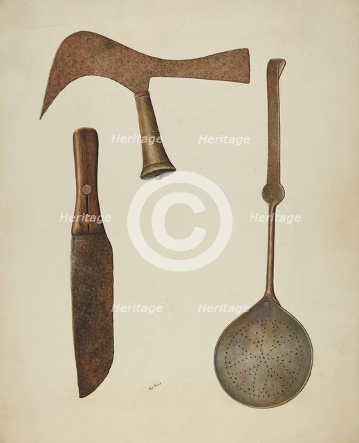Sugar Industry Implements, c. 1938. Creator: Ray Price.
