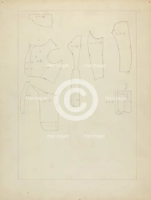 Sugar Merchant's Suit (Pattern), 1935/1942. Creator: Henry De Wolfe.