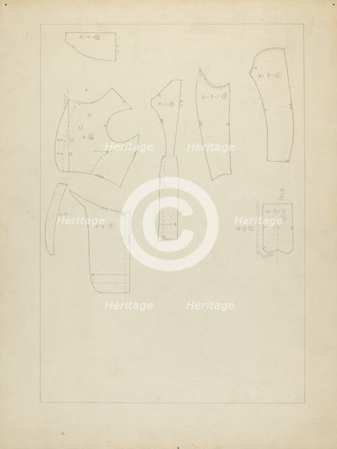Sugar Merchant's Suit (Pattern), 1935/1942. Creator: Henry De Wolfe.