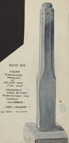 Sugar Plantation Marker, 1935/1942. Creator: Unknown