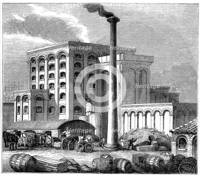 Sugar refinery, Southampton, England, which opened in 1851. Artist: Unknown