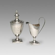 Sugar Urn and Cream Pot, c. 1793. Creator: Daniel Van Voorhis