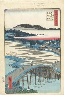 Sugatami Bridge, Omokage Bridge, and Jariba at Takata, 1857. Creator: Ando Hiroshige
