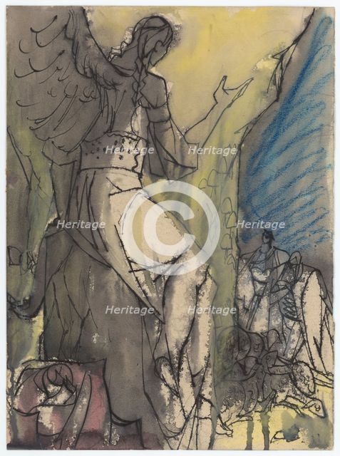 Suggestion for a full-page illustration, 1940-1944. Creator: Ján Novák.