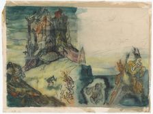 Suggestion for the cover for the fairy tale The Haunted Castle, 1940-1944. Creator: Ján Novák