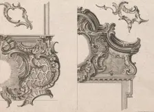 Suggestion for the Decoration of Lower Right and Top Right of a Framel, Pla..., Printed ca. 1750-56. Creator: Jeremias Wachsmuth
