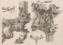 Suggestion for the Decoration of Lower Right and Top Right of an Altar Fram..., Printed ca. 1750-56. Creator: Wolffgang Christoph Mayr
