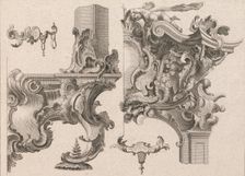 Suggestion for the Decoration of Lower Right and Top Right of an Altar Fram..., Printed ca. 1750-56. Creator: Wolffgang Christoph Mayr