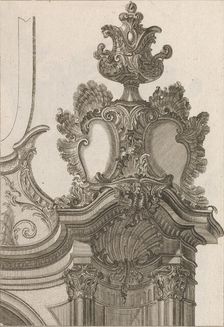 Suggestion for the Decoration of Top Right Side of Portal, Plate 2 from Al..., Printed ca. 1750-56. Creator: Jeremias Wachsmuth
