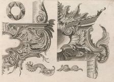 Suggestion for the Decoration of the Lower and Top Right of a Frame Combine..., Printed ca. 1750-56. Creator: Jeremias Wachsmuth