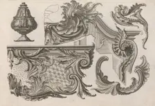 Suggestion for the Decoration of the Lower and Top Right of a Frame Combine..., Printed ca. 1750-56. Creator: Jeremias Wachsmuth