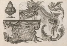 Suggestion for the Decoration of the Lower and Top Right of a Frame Combine..., Printed ca. 1750-56. Creator: Jeremias Wachsmuth