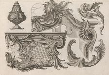 Suggestion for the Decoration of the Lower and Top Right of a Frame Combine..., Printed ca. 1750-56. Creator: Jeremias Wachsmuth