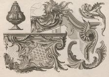 Suggestion for the Decoration of the Lower and Top Right of a Frame Combine..., Printed ca. 1750-56. Creator: Jeremias Wachsmuth