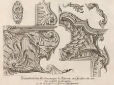 Suggestion for the Decoration of the Lower and Top Right of a Frame, Plate ..., Printed ca. 1750-56. Creator: Jeremias Wachsmuth