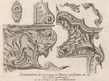 Suggestion for the Decoration of the Lower and Top Right of a Frame, Plate ..., Printed ca. 1750-56. Creator: Jeremias Wachsmuth