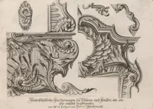 Suggestion for the Decoration of the Lower and Top Right of a Frame, Plate ..., Printed ca. 1750-56. Creator: Jeremias Wachsmuth