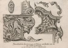 Suggestion for the Decoration of the Lower and Top Right of a Frame, Plate ..., Printed ca. 1750-56. Creator: Jeremias Wachsmuth
