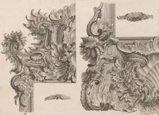 Suggestions for the Decoration of Frames, Plate 3 from Außzierungen zu Thü..., Printed ca. 1750-56. Creator: Johann Sebastian Muller