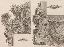 Suggestions for the Decoration of Frames, Plate 3 from Außzierungen zu Thü..., Printed ca. 1750-56. Creator: Johann Sebastian Muller