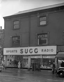 Sugg Sports and Radio, High Street, Scunthorpe, Lincolnshire, 1960. Creator: Michael Walters