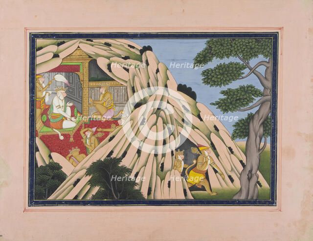 Sugriva Sends Emissaries, Led by Hanuman, to Find Princess Sita, between c1830 and c1840. Creator: Unknown.